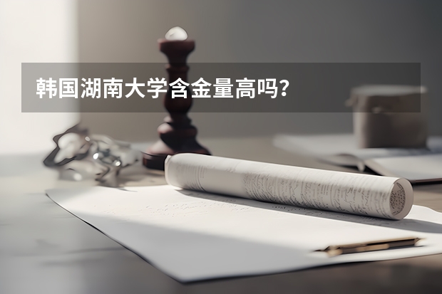 韩国湖南大学含金量高吗？