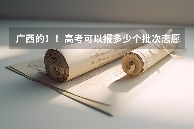 广西的！！高考可以报多少个批次志愿？假期我报二本不得还可以报专科吗？