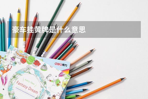豪车挂黄牌是什么意思