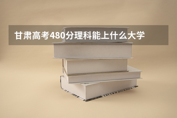 甘肃高考480分理科能上什么大学