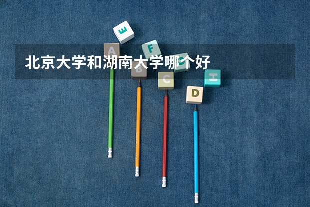 北京大学和湖南大学哪个好