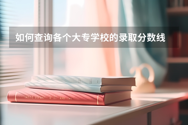 如何查询各个大专学校的录取分数线