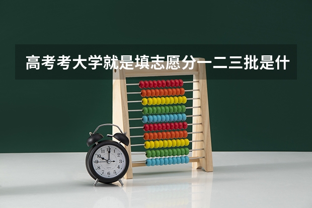 高考考大学就是填志愿分一二三批是什么意思啊？