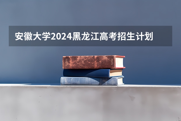 安徽大学2024黑龙江高考招生计划详解