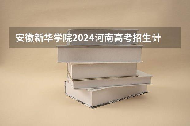 安徽新华学院2024河南高考招生计划详解