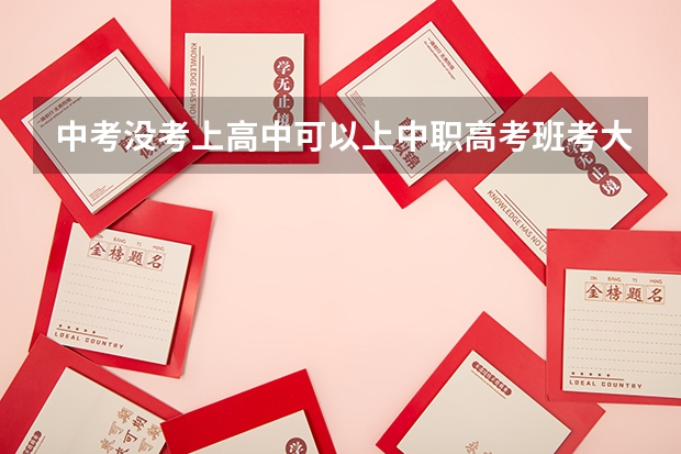 中考没考上高中可以上中职高考班考大学吗？