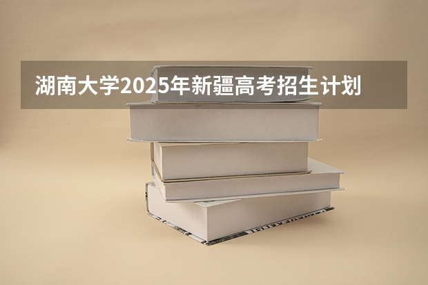 湖南大学2025年新疆高考招生计划预测