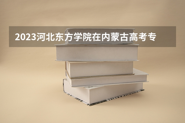 2023河北东方学院在内蒙古高考专业招生计划人数