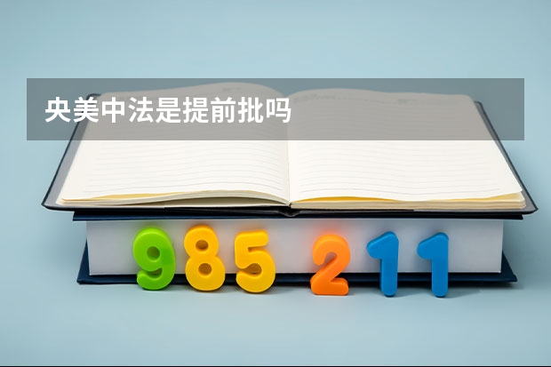 央美中法是提前批吗