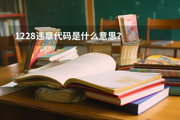 1228违章代码是什么意思？