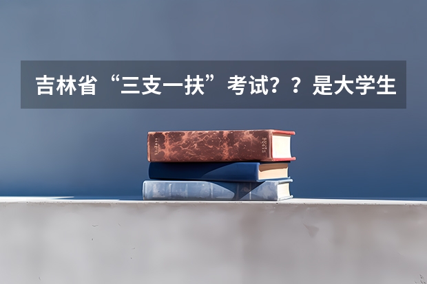 吉林省“三支一扶”考试??是大学生村官考试吗?