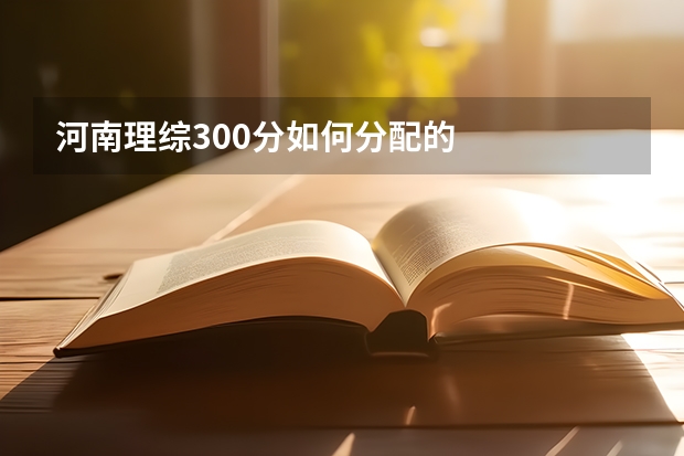 河南理综300分如何分配的