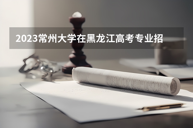 2023常州大学在黑龙江高考专业招生计划人数