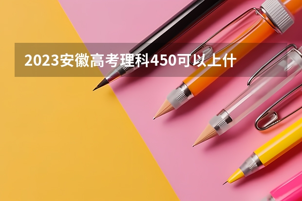 2023安徽高考理科450可以上什么大学