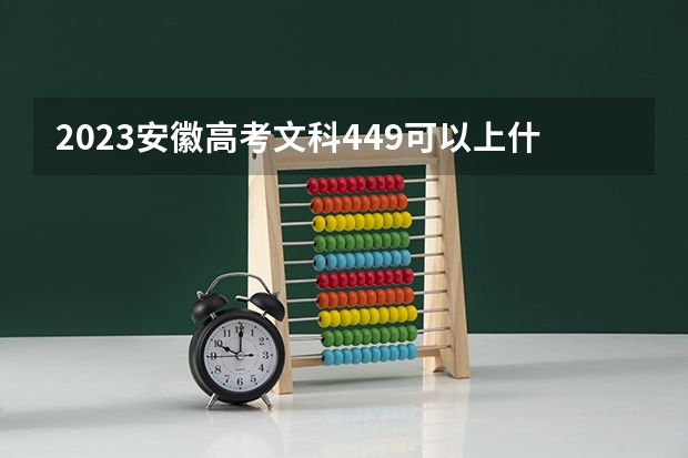 2023安徽高考文科449可以上什么大学