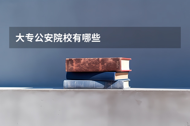 大专公安院校有哪些