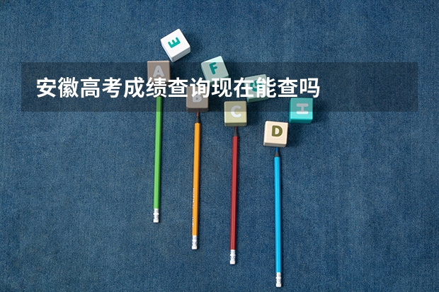 安徽高考成绩查询现在能查吗