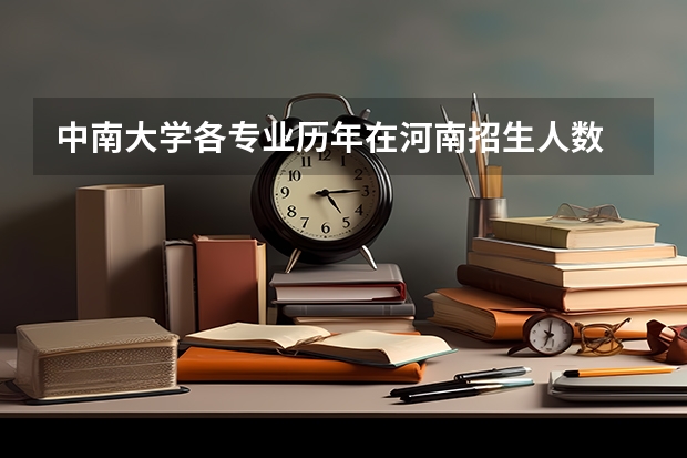 中南大学各专业历年在河南招生人数