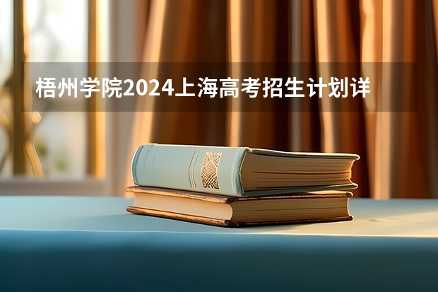 梧州学院2024上海高考招生计划详解