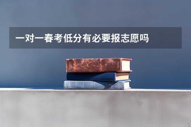 一对一春考低分有必要报志愿吗