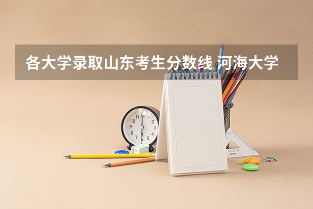 各大学录取山东考生分数线 河海大学高考分数线